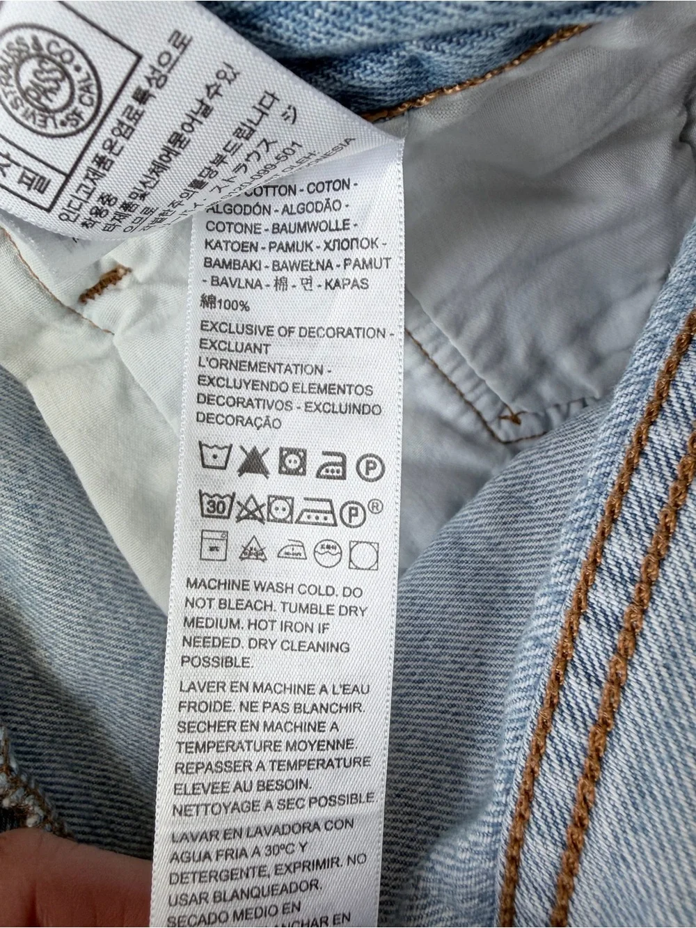 Levi's 501 High-Rise Denim Light Wash Distressed Denim Cutoff Shorts 26
